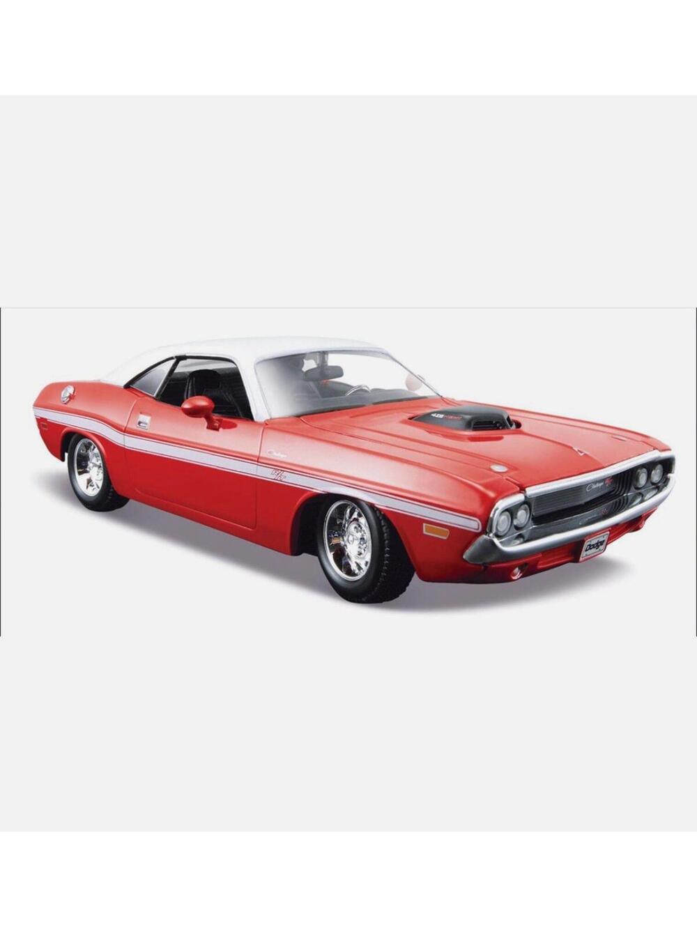 1970 DODGE CHALLENGER R/T RED W/WHITE TOP 1/24 DIECAST MODEL CAR BY MAISTO 31263